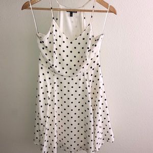 Size 6 Express white with black polka dot dress